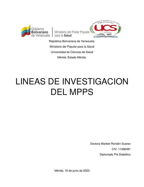 Dra Maribel Lineas de Investigacion