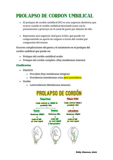 Prolapso de Cordón 