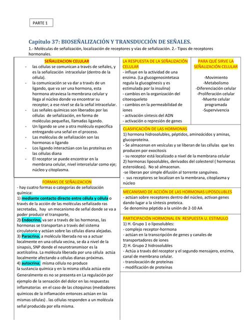 Capítulo 37 bioseñalización y transducción de señales 