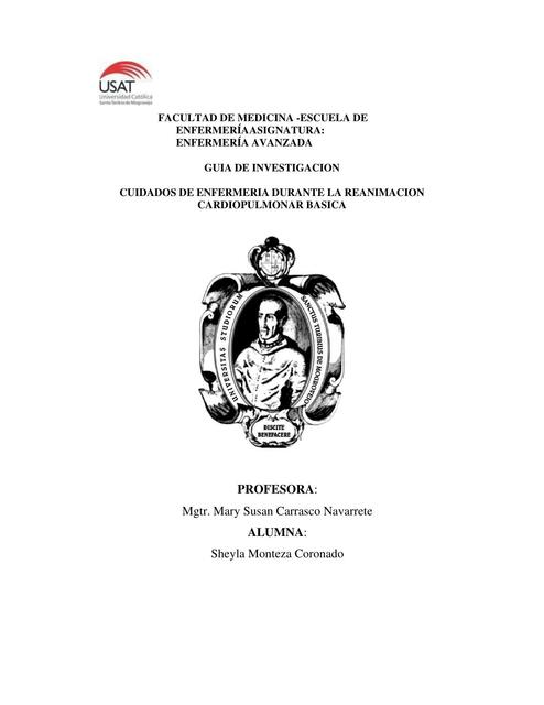 Guía de investigación cuidados de enfermería durante la reanimación cardiopulmonar básica