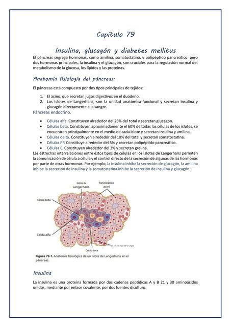 Insulina, glucagón y diabetes mellitus