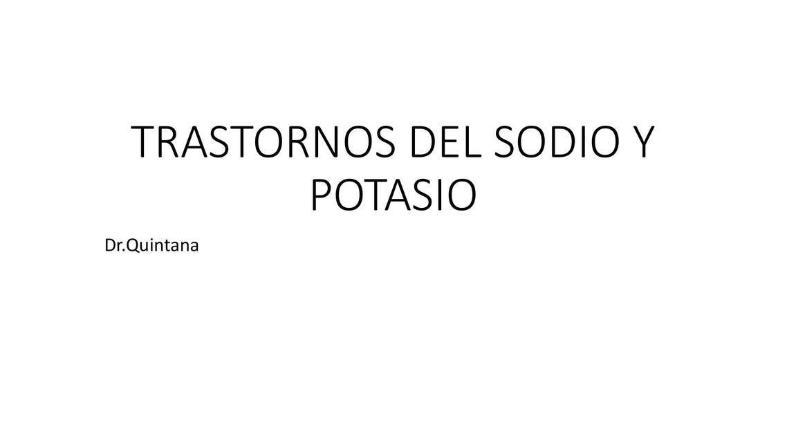 Trastorno del sodio y potasio 