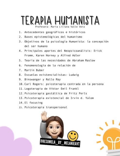 Psicoterapia Humanista | Apuntes completos