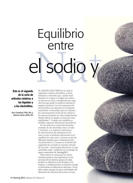 Equilibrio entre el Sodio y el Potasio 