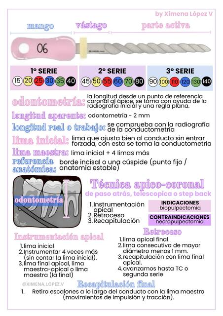 MANUAL DE TÉCNICAS CORONO APICAL Y APICO CORONAL