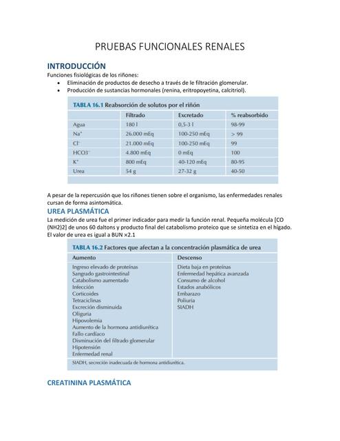 Pruebas Funcionales Renales 