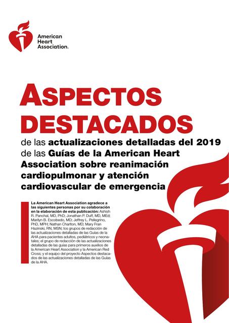 Aspectos Destacados - AHA 2019  ACLS