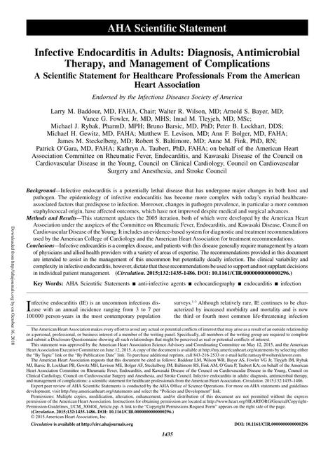 Endocarditis infecciosa en adultos