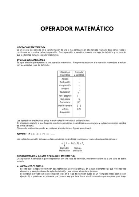 Operador Matemático  