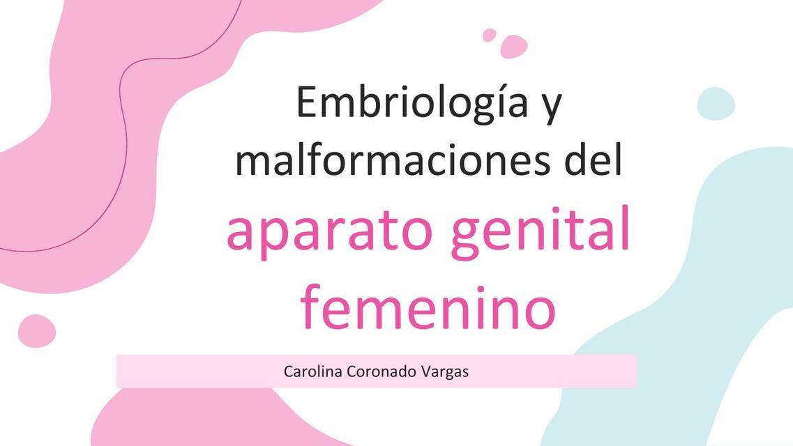 Embriología aparato genital femenino