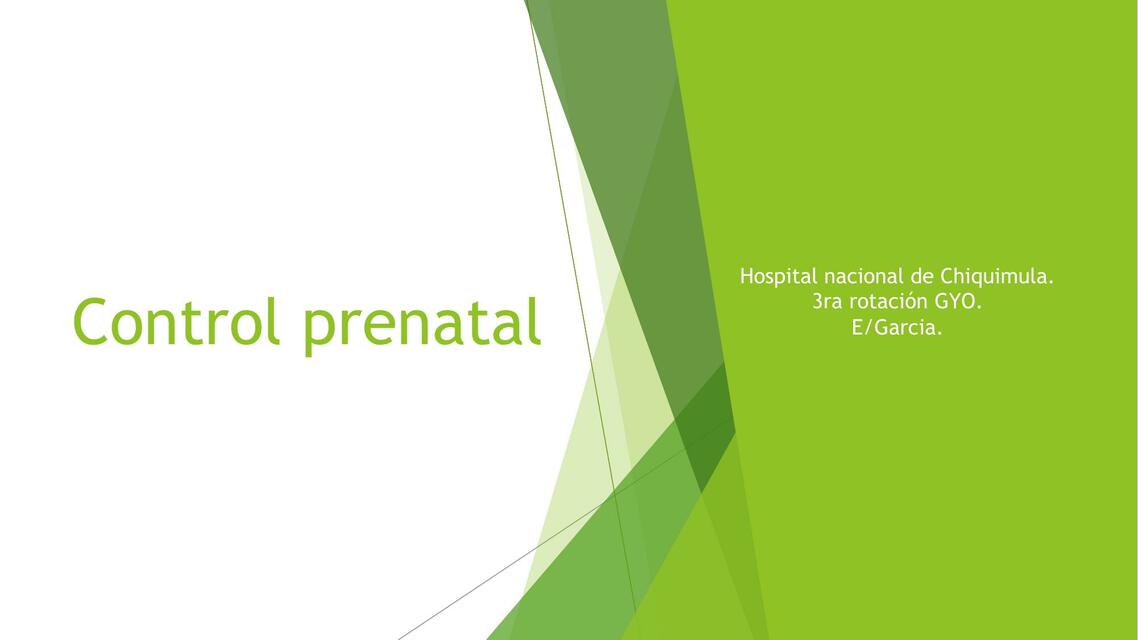 Control prenatal