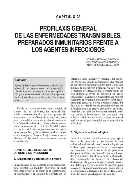 Profilaxis General de las Enfermedades Transmisibles 