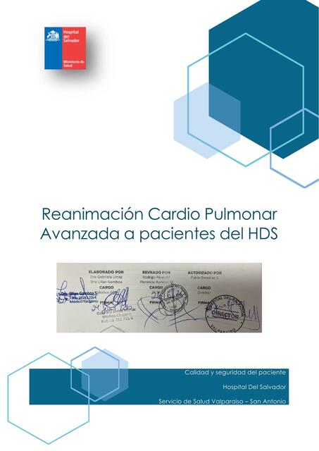 Reanimación Cardiopulmonar Avanzada a Pacientes del HDS 