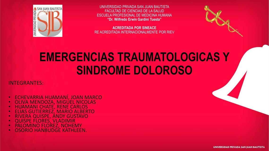 Emergencias traumatológicas y sindrome doloroso 