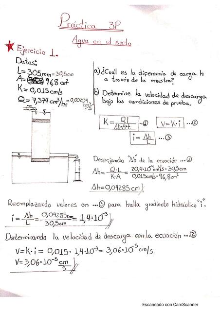 Agua en los suelos- ejercicios