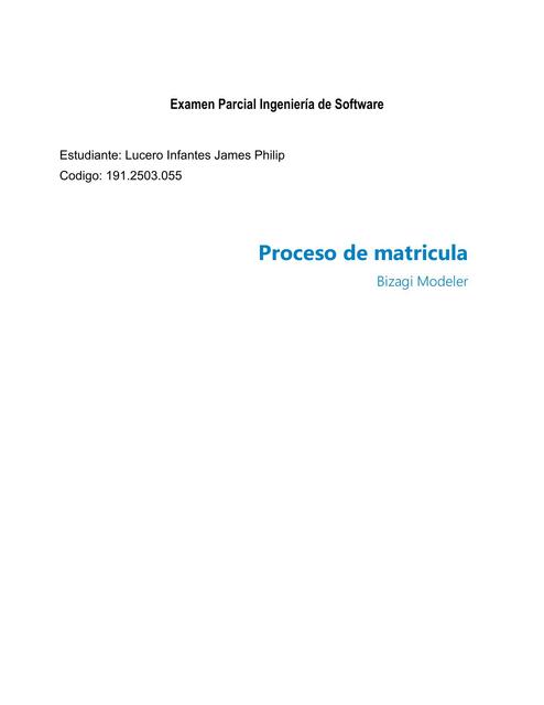 Modelamiento de Proceso de matricula