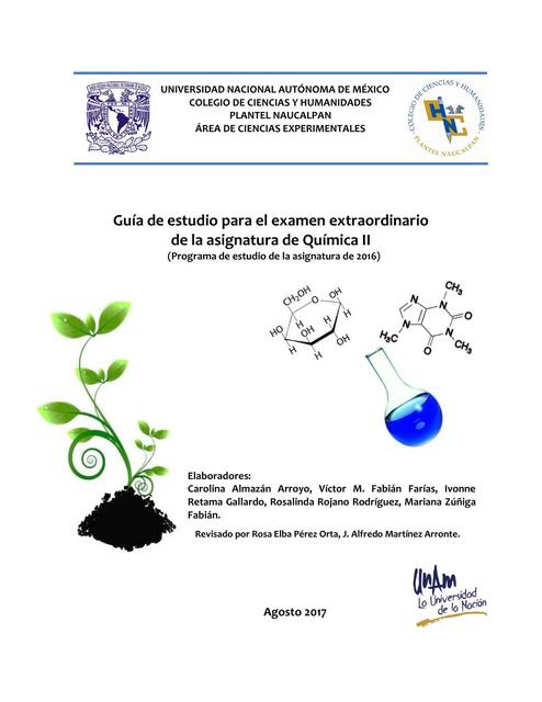 Guía de estudio para el examen extraordinario de química 2 