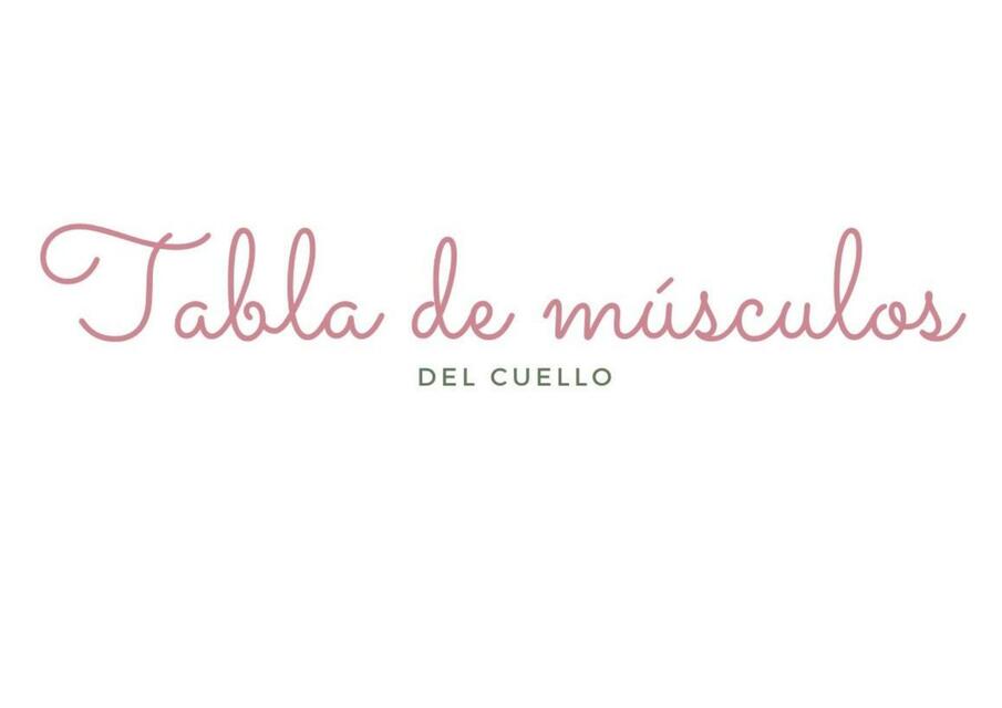 Tabla de Músculos 