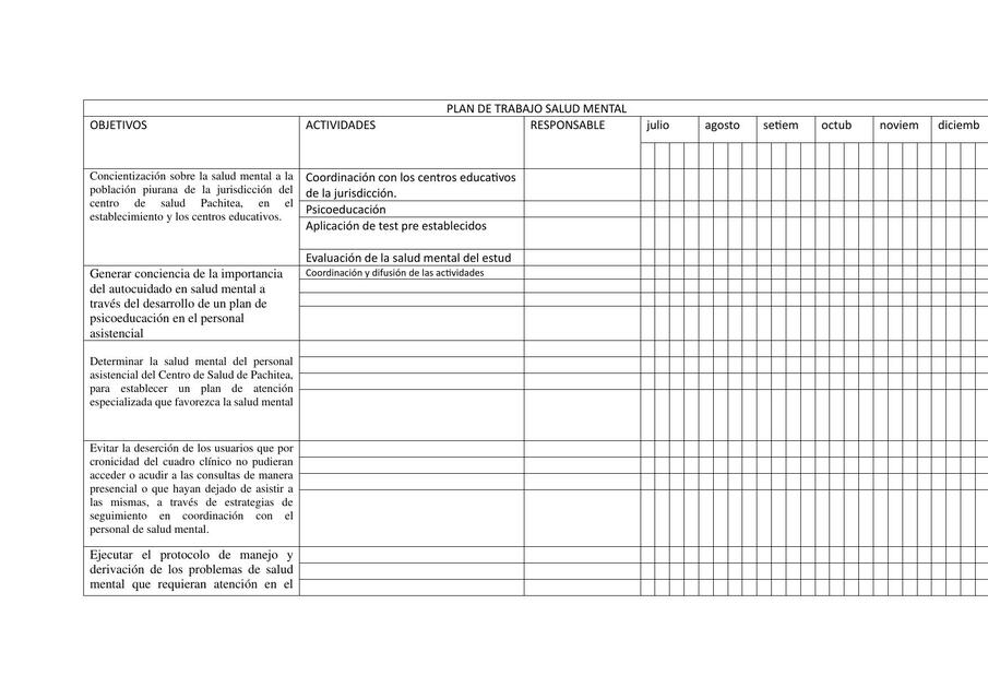 Plan de Trabajo Salud Mental 