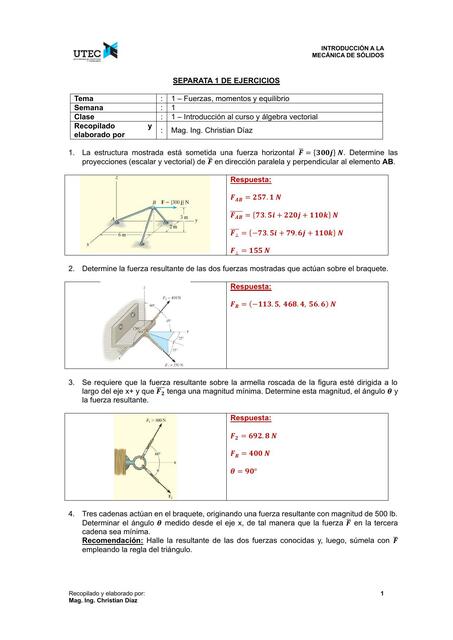 Ejercicios de Mecánica de Sólidos 