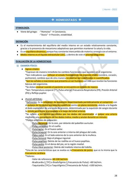 Homeostasis Normalidad Medidas