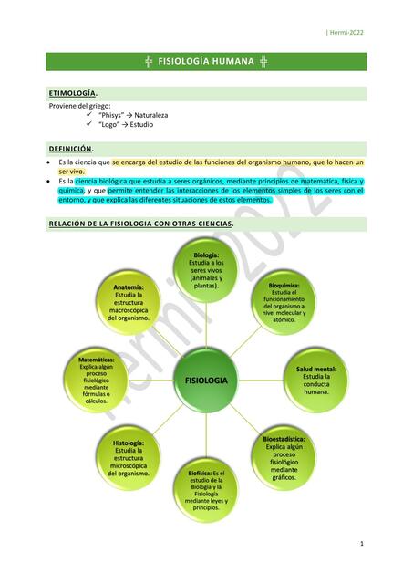 Fisiología Vida Niveles de organizacion