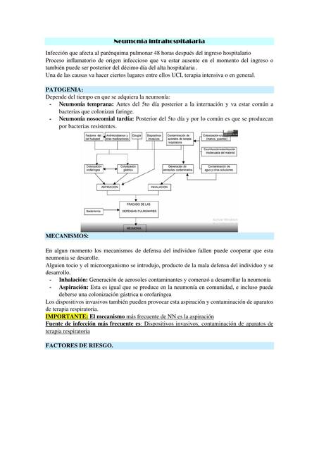 Neumonía inrahospitalaria