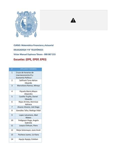 Matemática Financiera y Actuarial