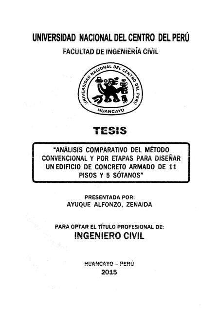 Análisis comparativo del método convencional y por etapas para diseñar un edificio de concreto armado 