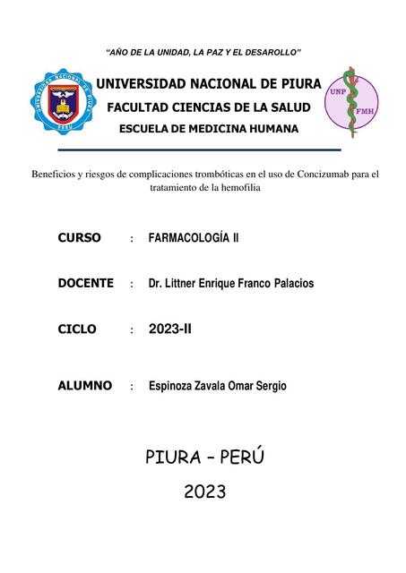 Beneficios y Riesgos de Complicaciones Trombóticas en el Uso de Concizumab para el Tratamiento de la Hemofilia 