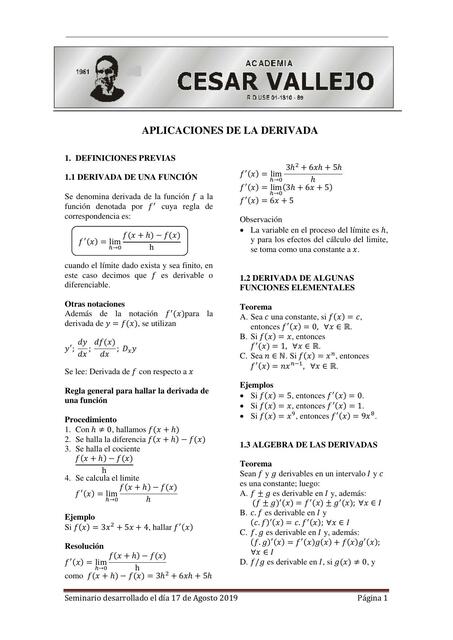 separata de la Derivada