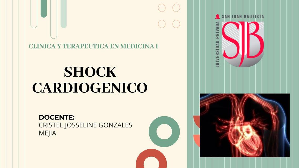 Copia de SHOCK Cardiogénico  