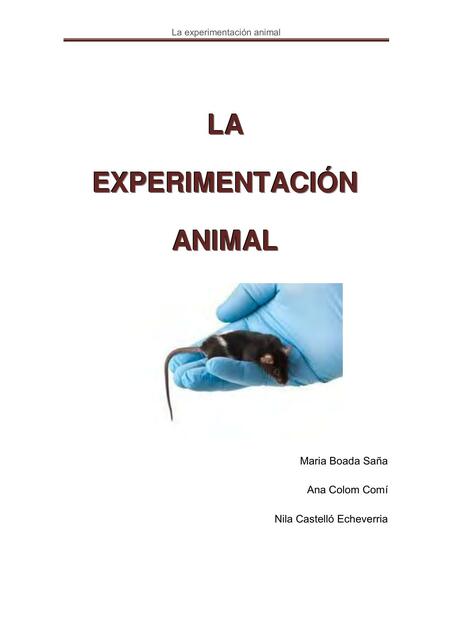 la experimentacion animal