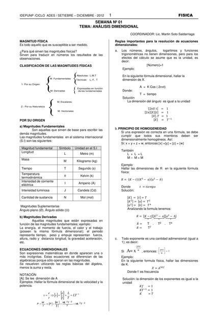 Análisis Dimensional 