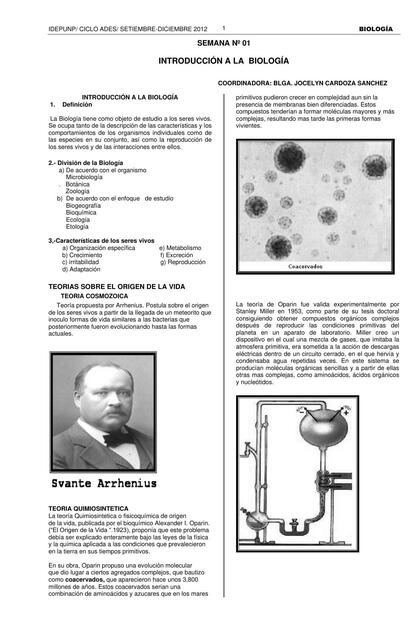 Introducción a la biología 