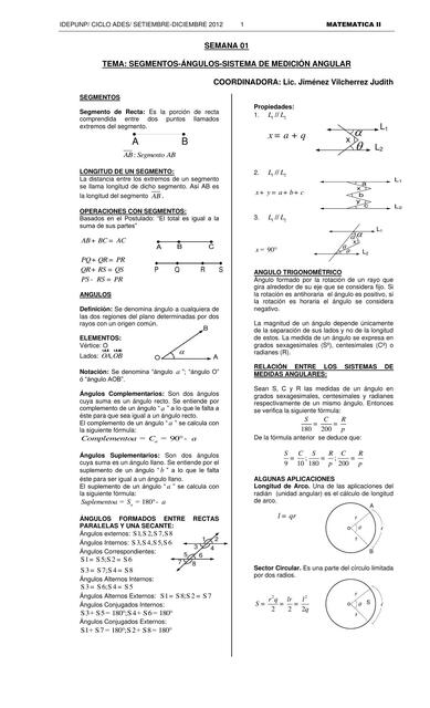 Segmentos- Ángulos- Sistema de Medición Angular 