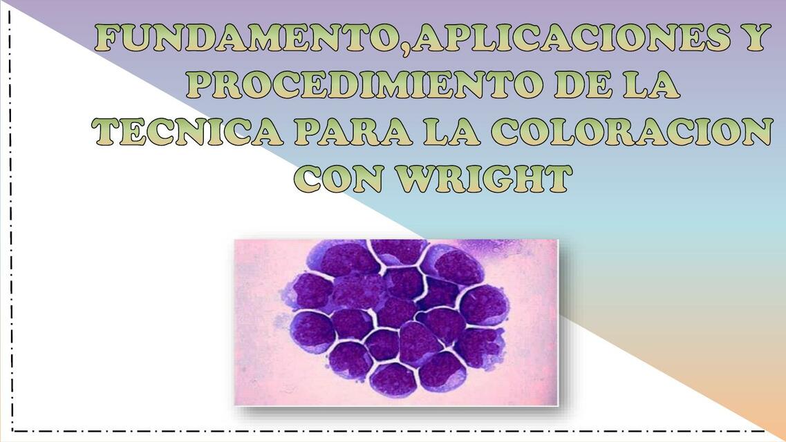 FUNDAMENTO APLICACIONES Y PROCEDIMIENTO DE LA TÉCNICAS DE LA COLORACION WRIGHT