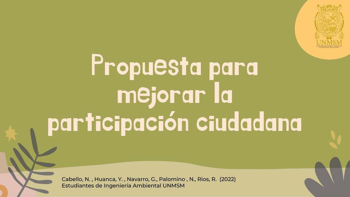Propuesta para mejorar la participación ciudadana | Rosa Cabello | uDocz