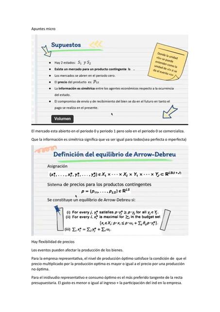 Definición del equilibrio de Arrow-Debreu