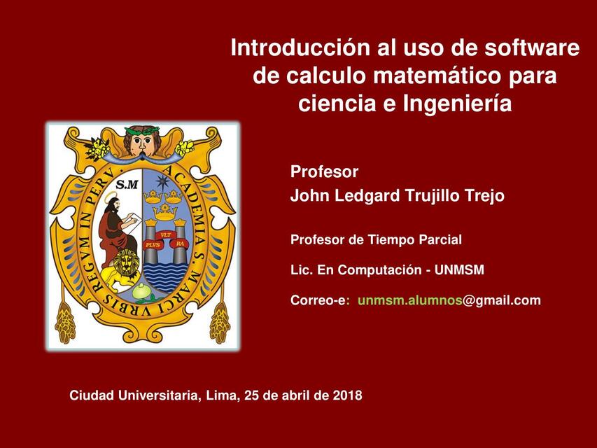 Introducción al uso de software de calculo matemático para ciencia e Ingeniería