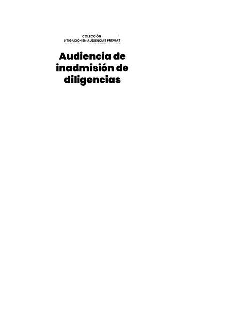 Audiencia de inadmisión de diligencias