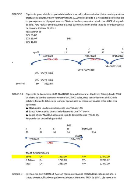 Ejercicios ingeniería económica 