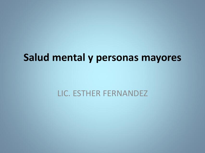 Salud mental y personas mayores 