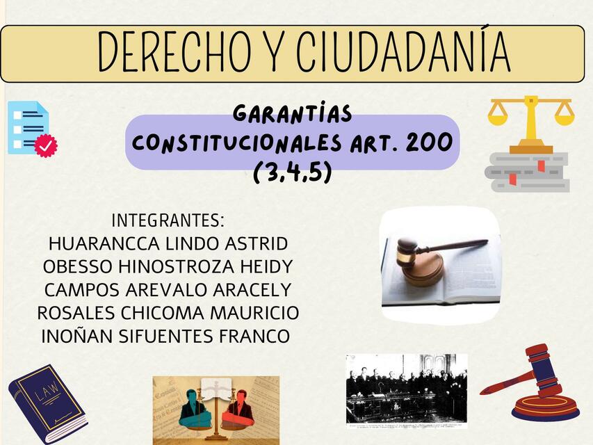 Garantías constitucionales art 200 