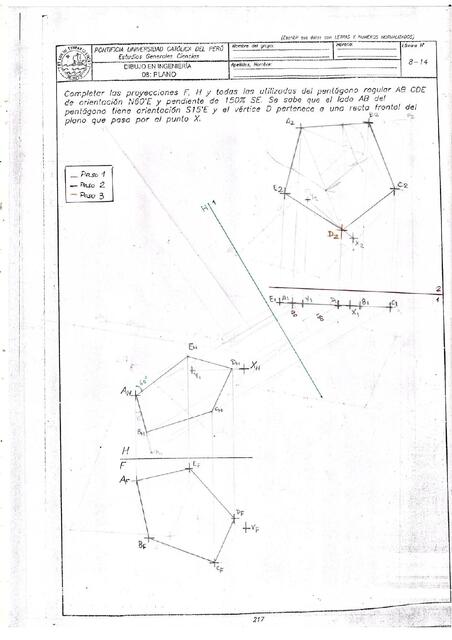 Ejercicios de geometría descriptiva 