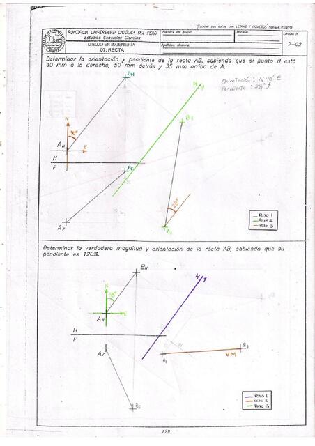 Ejercicios de geometría descriptiva 