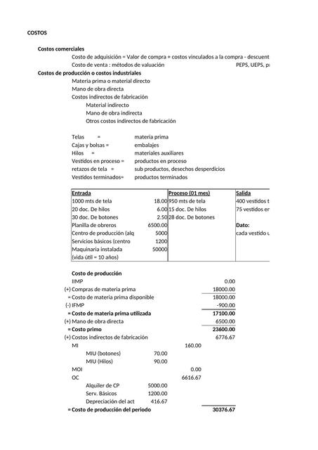 Caso costos