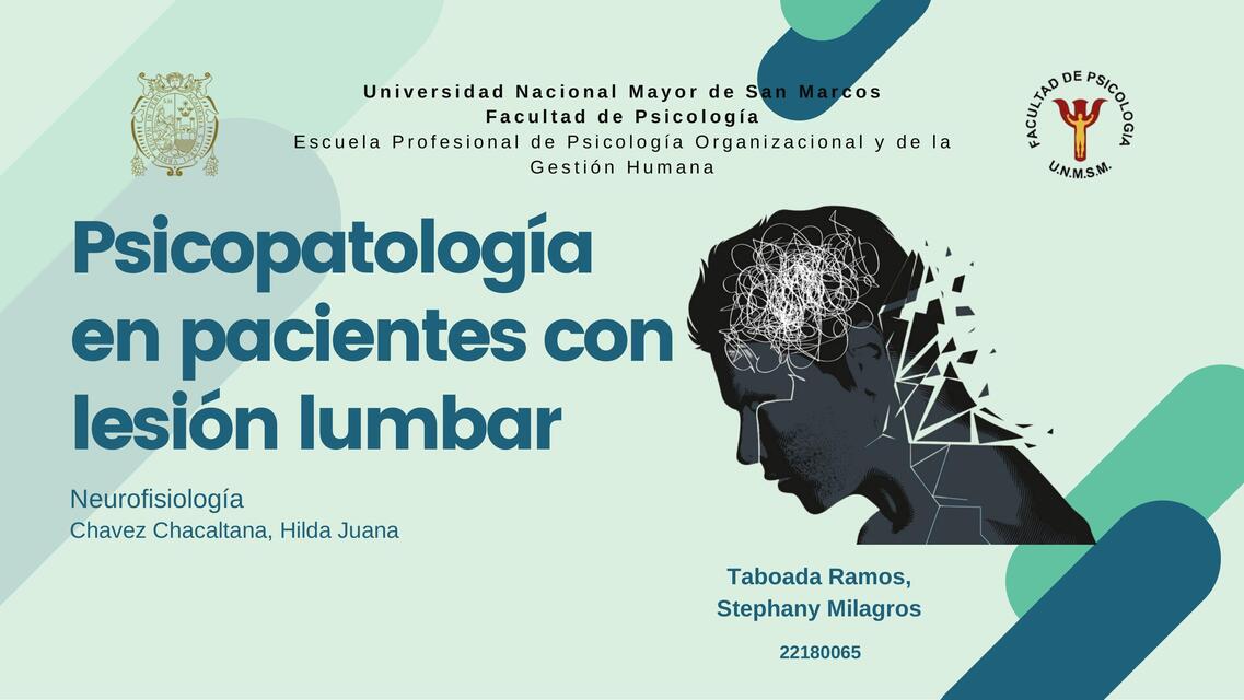 Psicopatología en pacientes con lesión lumbar