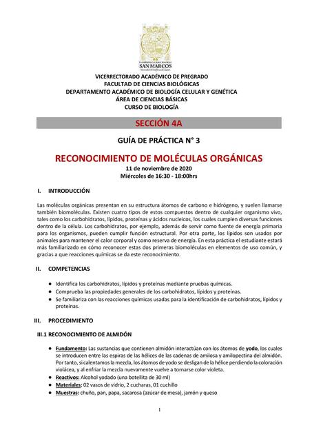 Reconocimiento de Moléculas Orgánicas 