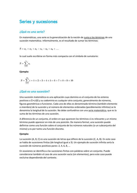 Serie y Sucesiones Trigonometría